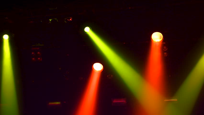 Abstract colorful stage lights at a concert
