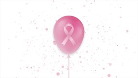 Breast cancer awareness month. Pink balloon with pink ribbon on light background. Women healthcare abstract motion design. Video animation Ultra HD 4K 3840x2160 - Powered by Shutterstock - Get 15% off with code: PIKWIZARD15