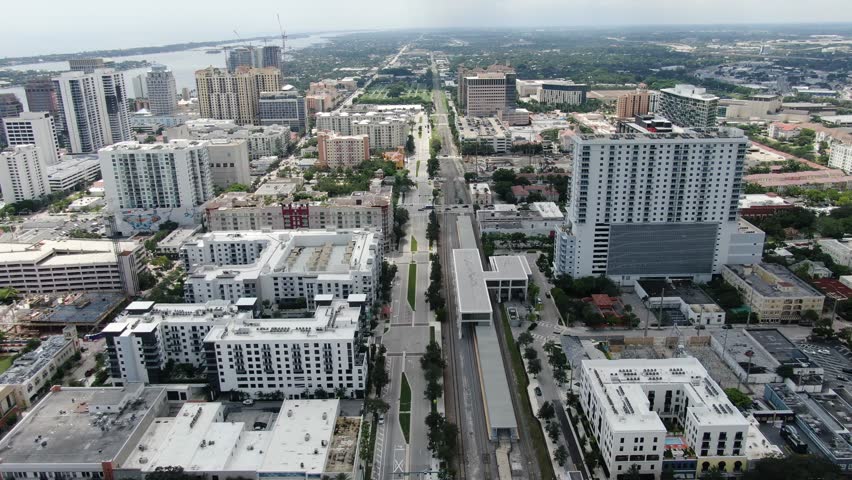 West Palm Beach, Palm Beach, Florida, USA, Lake Worth Lagoon, Intracoastal Waterway, waterfront, marina, boats, yachts, sailboats, harbor, palm trees, tropical, coast, shoreline, lagoon, bridge, Royal