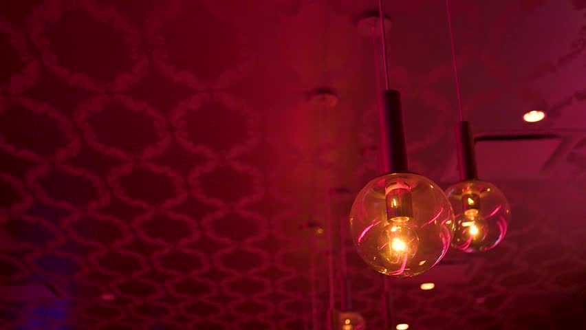 Close up of spot lights and light bulbs at concert venue