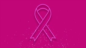 Breast cancer awareness month neon ribbon abstract background. Women healthcare abstract motion design. Video animation Ultra HD 4K 3840x2160 - Powered by Shutterstock - Get 15% off with code: PIKWIZARD15