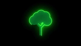 Glowing neon tree eco icon animation. Green luminous outline symbolizing sustainability, climate, and nature. Perfect for digital design, motion graphics, and eco-friendly modern visuals. - Powered by Shutterstock - Get 15% off with code: PIKWIZARD15
