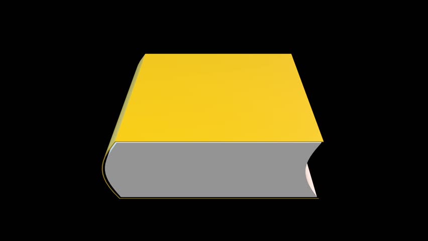 3D Book Rotating on Black Background Realistic Hardcover Book Animation for Education, Reading, Library, Publishing, Learning, and Creative Projects