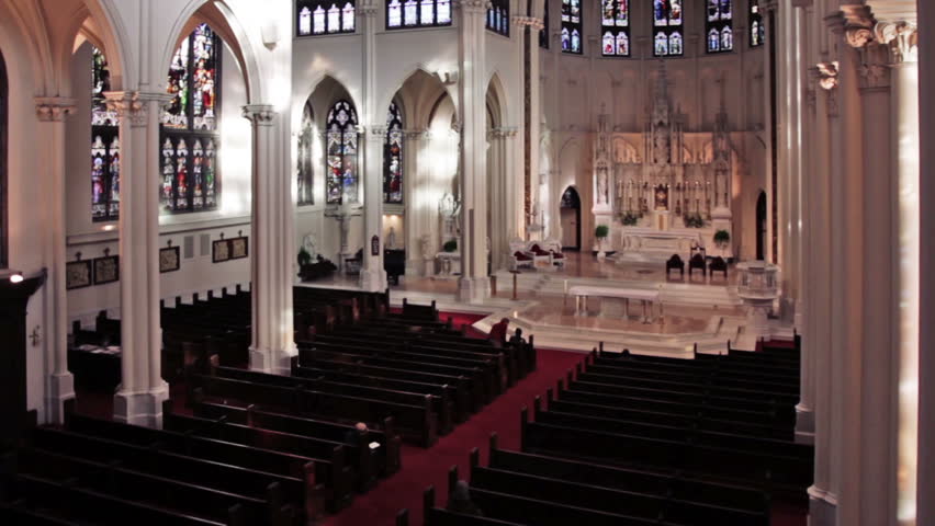 Beautiful Cathedral Interior Pan. HD 1080p.