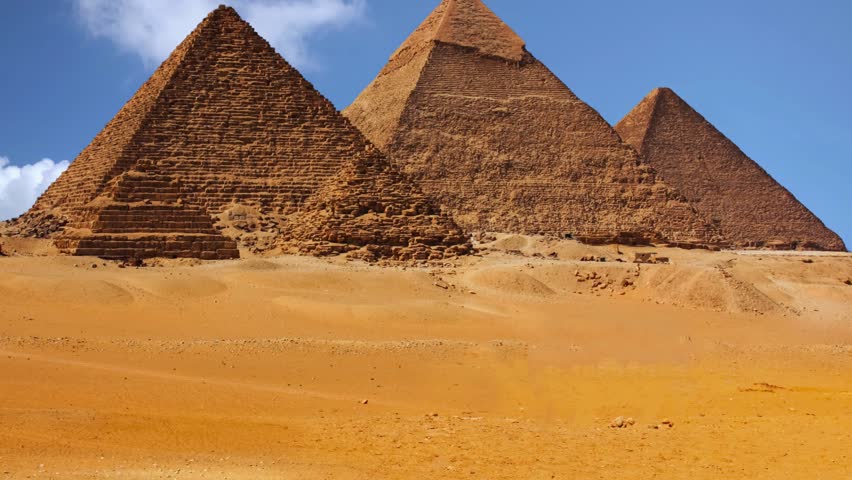 Majestic Pyramids of Giza Ancient Wonders in the Desert Landscape