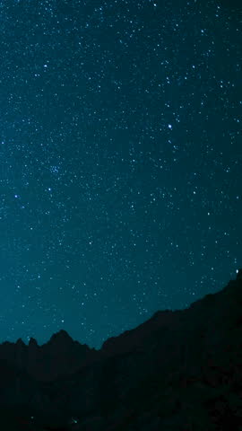 Vertical Shot Star Trails of Milky Way Galaxy Southwest West and Mt Whitney Peak Astrophotography Time Lapse in California USA