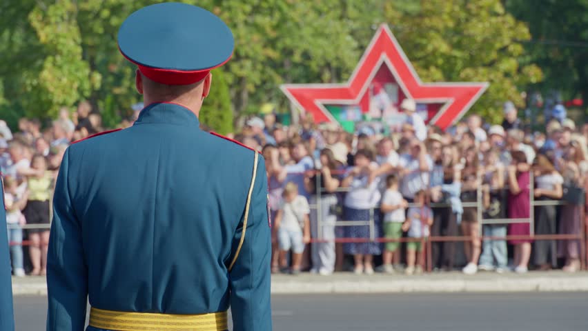 a ceremonial parade with the participation of military formations dedicated to the celebration of the country