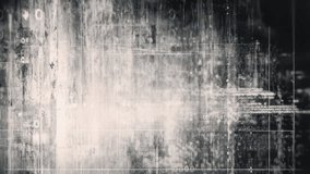 Faded industrial grunge glitch analog digital texture with pale white center dark borders scattered red accents fragmented data clusters and distressed film grain seamless loop - Powered by Shutterstock - Get 15% off with code: PIKWIZARD15