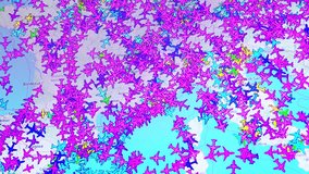Time lapse showing hundreds of airplane icons moving across a flight map of Europe. Dynamic visualization of dense air traffic, air pollution, global transportation, and aviation network - Powered by Shutterstock - Get 15% off with code: PIKWIZARD15