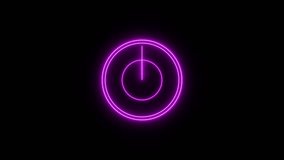 Abstract clock icon animation. Clock icon neon light 24 Hour Day Fast Speed, clock neon looped black background 4k video. and creating a stunning 4k video. - Powered by Shutterstock - Get 15% off with code: PIKWIZARD15