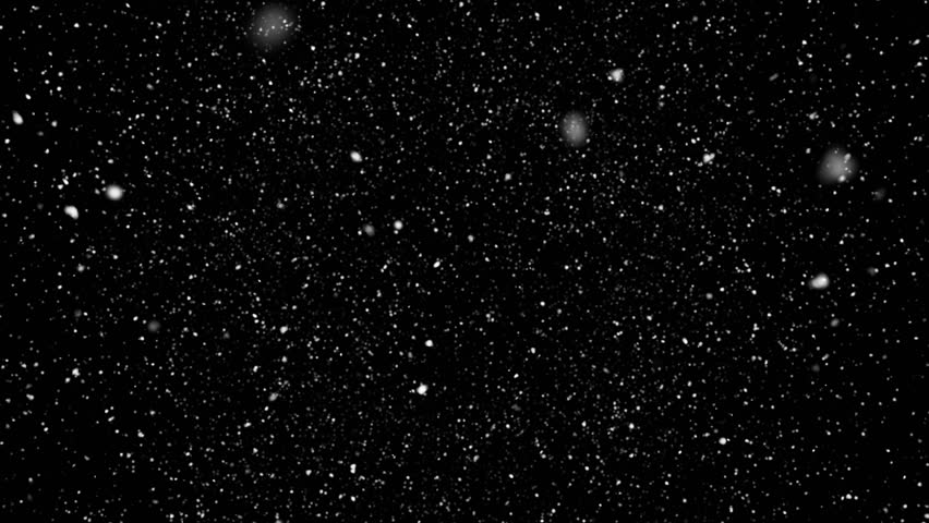 snowfall overlay, black background - winter, slowly falling snow effect - green screen