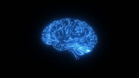 Futuristic glowing neon brain illustration in blue light on a dark background, symbolizing artificial intelligence, digital thinking, and neural activity. - Powered by Shutterstock - Get 15% off with code: PIKWIZARD15