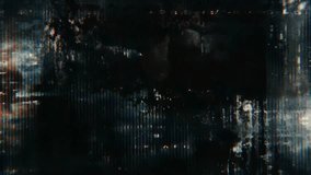 Industrial grunge glitch data grid with cold cyan code rain dense CRT scanlines pixel breakup and soft noir haze seamless loop - Powered by Shutterstock - Get 15% off with code: PIKWIZARD15