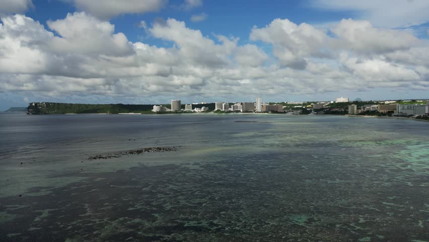 Beachfront Hotels In Hilton Guam, Tumon Bay, Hilton Road, Tumon, Guam - Drone Shot