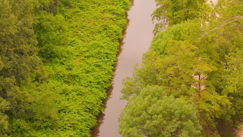 Lot River Along The Green Plants And Trees In France.