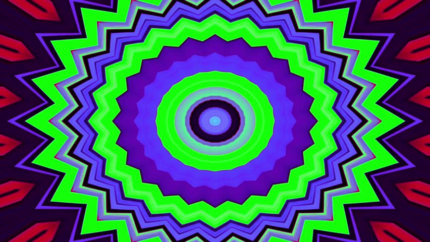 A pulsating, symmetrical mandala design in vibrant blue, green, and purple, perfect for abstract backgrounds