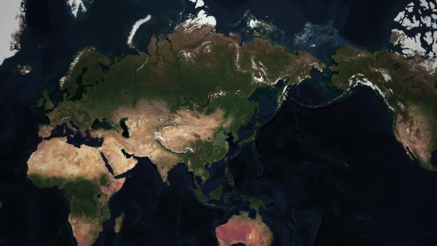 Satellite view of South Korea highlighted with a glowing outline, showcasing its distinct peninsula shape against a dark background.