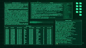 Database Encryption Hacking Console – Cyber Security User Data Breach Digital Background Animation - Powered by Shutterstock - Get 15% off with code: PIKWIZARD15