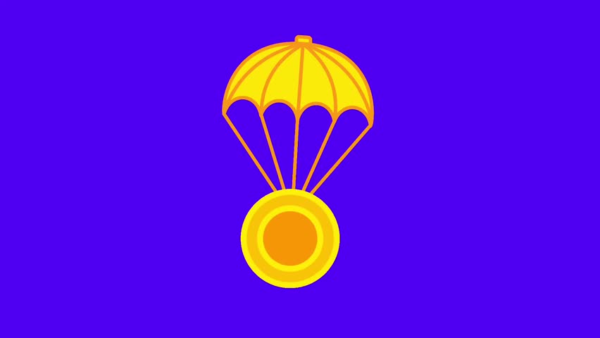 A golden parachute carefully lowers a medal against a deep blue background, symbolizing achievement, recognition, and honor floating with pride - Powered by Shutterstock - Get 15% off with code: PIKWIZARD15