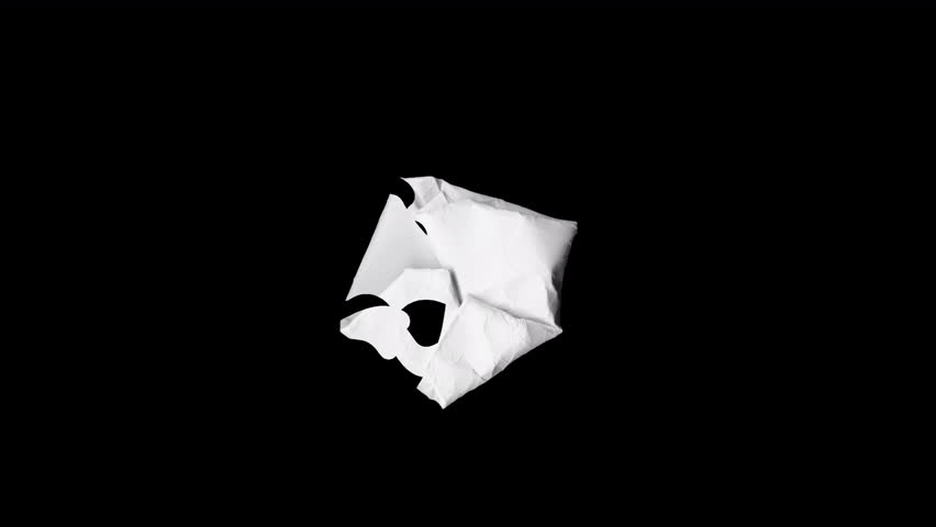 Unfolded paper sticker of Playful Halloween Devil Ghost with Trident Design. Alpha transparency
