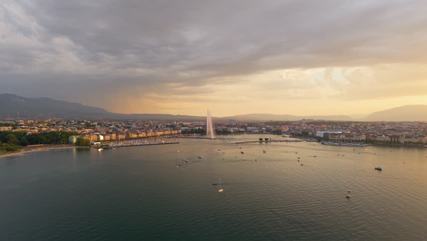 Geneva, set against a mesmerizing twilight sky, captivates viewers