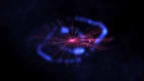 Abstract Space Ring With Blue Nebula And Pink Core, Cosmic Energy Halo. A vivid cosmic scene featuring a glowing blue ring surrounding a pink central core.  - Powered by Shutterstock - Get 15% off with code: PIKWIZARD15