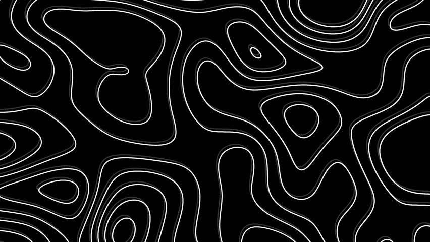 Black and White Topo Map of Hilly Area 4K Animation Video with Moving Contour Lines, Abstract Topographic Map Background, Seamless Loop Terrain, Hikers, Cartographers, Geologists, Landscape - Powered by Shutterstock - Get 15% off with code: PIKWIZARD15