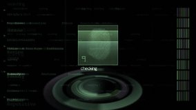 Dark Tech Background With Fingerprint Circle Glow Data Stream. A moody, high tech background featuring a fingerprint motif, circular glow effects. Ideal for cyber, security, or digital media projects  - Powered by Shutterstock - Get 15% off with code: PIKWIZARD15