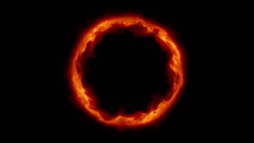 fiery plasma ring, pulsating with vibrant orange and red energy, creating an abstract portal effect on a black background. 4K loop, 3D render. - Powered by Shutterstock - Get 15% off with code: PIKWIZARD15