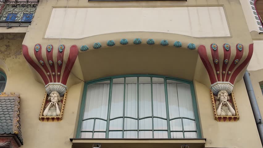 Details of ancient Hungarian architecture on a house.
