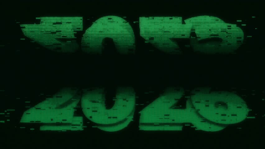 2026 logotype in retro-Futuristic pixelate Monitor synthwave style. Retro CCTV or VHS pixel Wireframe. Abstract digital background. 80s, 90s Retro futurism, Retro wave cyberpunk grid matrix style.