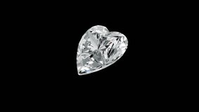 Rotating heart shape white  diamond with transparent background , alpha channel  - Powered by Shutterstock - Get 15% off with code: PIKWIZARD15