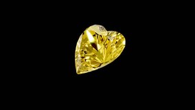 Rotating heart shape yellow  diamond with transparent background , alpha channel  - Powered by Shutterstock - Get 15% off with code: PIKWIZARD15