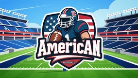 Football american player stadium, art video illustration. - Powered by Shutterstock - Get 15% off with code: PIKWIZARD15