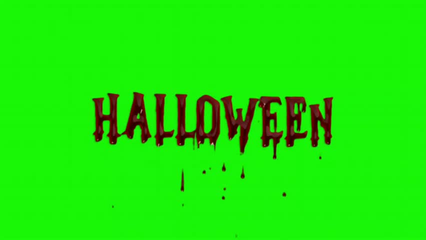 Halloween text dripping with blood on a green screen background, perfect for adding a spooky and gory touch to your video projects and creating a chilling effect 4k video