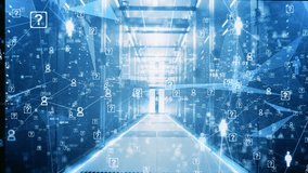 Futuristic server room flythrough with data and network overlays - Powered by Shutterstock - Get 15% off with code: PIKWIZARD15