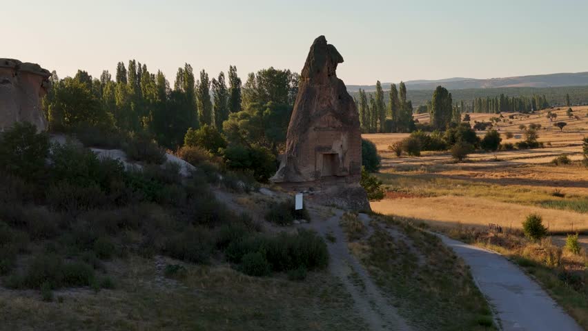 Aerial videos of the Anatolian Phrygian Valley Lion Rock