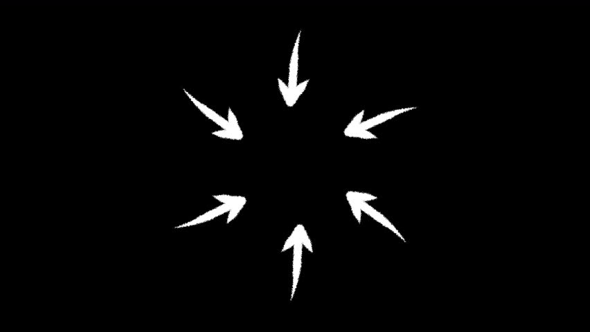 hand-drawing arrow moving direction on target. White Arrow Highlights Animation with a Transparent Background