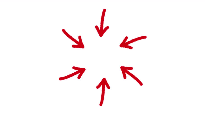 Red arrow moving direction on target. Arrow Highlights Animation with a Transparent Background