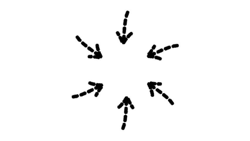 Dotted line arrow moving direction on target. Arrow Highlights Animation with a Transparent Background