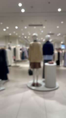 Blurred view of clothing mall, women