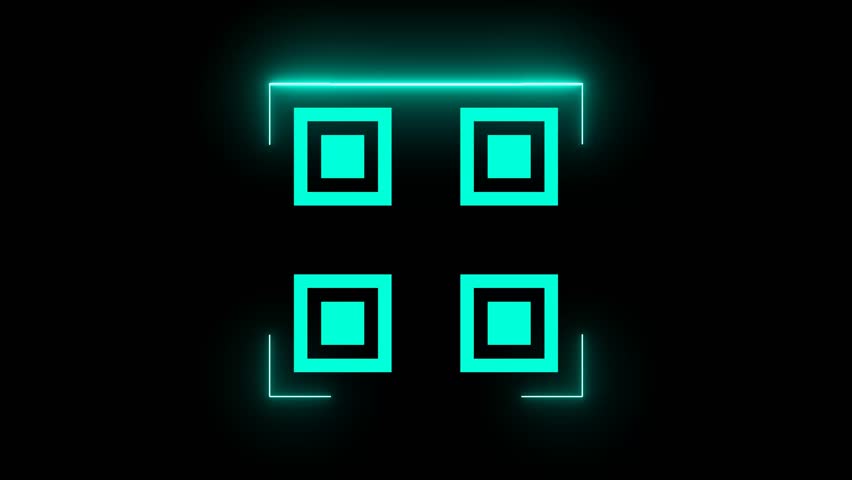 Futuristic QR Code Scan Animation - futuristic animation of a glowing QR code being scanned, representing digital technology, connectivity, and data transfer - Powered by Shutterstock - Get 15% off with code: PIKWIZARD15