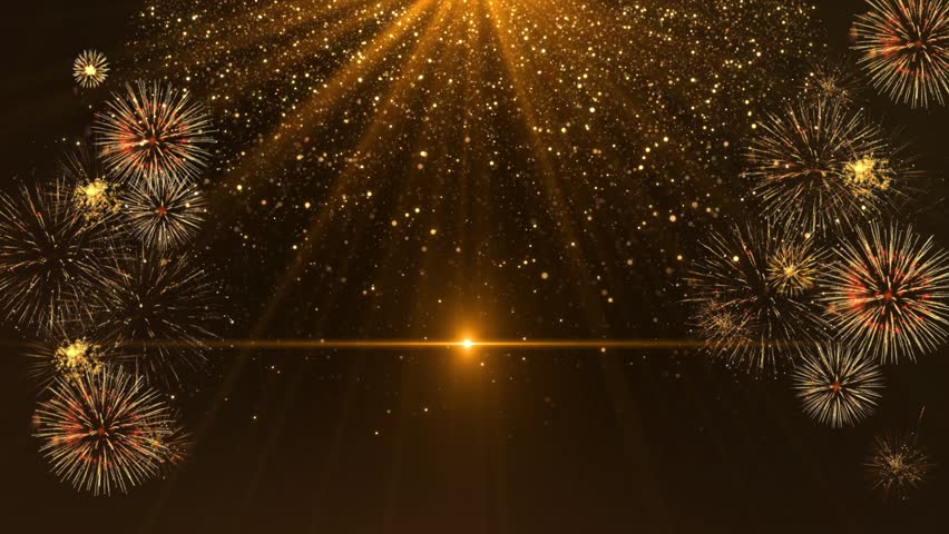 Happy new year 2026 gold background greetings gold shining line trails sparkling 4k 2026 Celebration Festive clock countdown, falling confetti light effects. Luxury festive holiday postcard invitation