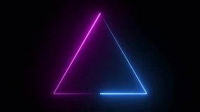 Neon Animation of Triangle Shape on Black Background, Neon Triangle Shape with Glowing Effect on Black Background - Powered by Shutterstock - Get 15% off with code: PIKWIZARD15