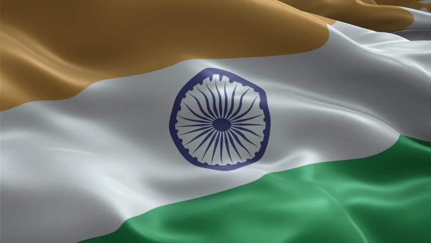 India flag waving smoothly seamless loop realistic animation background