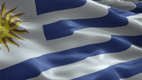 Uruguay flag waving smoothly seamless loop realistic animation background - Powered by Shutterstock - Get 15% off with code: PIKWIZARD15