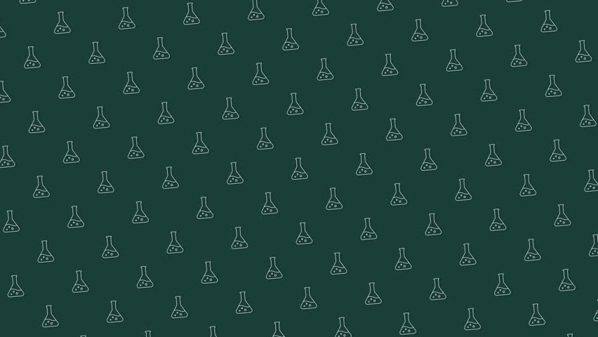 Science beaker pattern loop animation : Seamless laboratory-themed motion background with science beaker icons on green backdrop - Powered by Shutterstock - Get 15% off with code: PIKWIZARD15