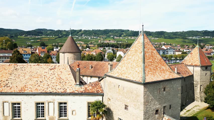Aerial view of Rolle Castle