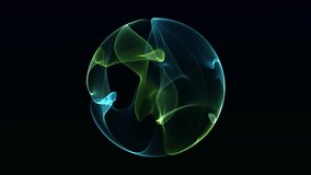 A glowing abstract sphere with fluid blue and green light waves flowing smoothly on black background. Futuristic digital energy field with plasma motion and sci-fi vibe. - Powered by Shutterstock - Get 15% off with code: PIKWIZARD15