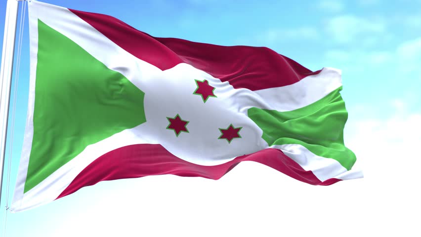 Burundi Horizontal Flag in the Sky Speed Waving